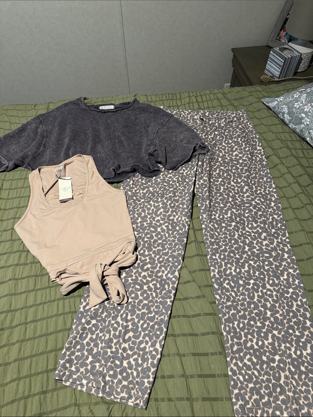 Cheetah print pants with extras